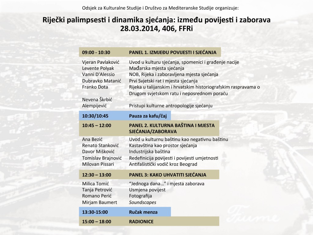 PROGRAM RADIONICA RIJECKI PALIMPSESTI